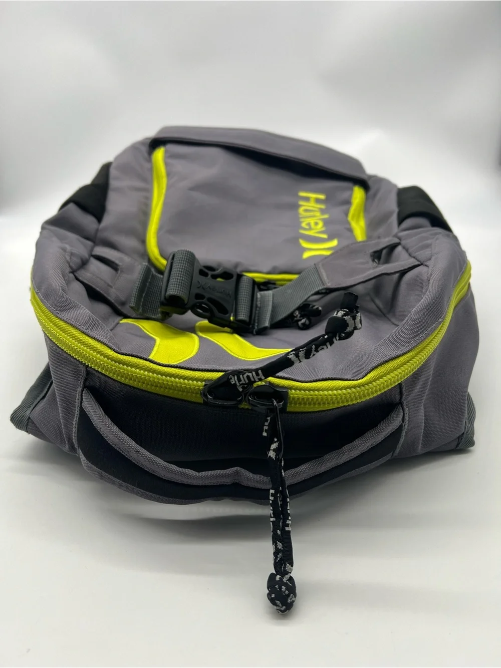 Hurley Backpack Multi-Pockets Outside Padded Computer Pocket Inside Grey/Yellow